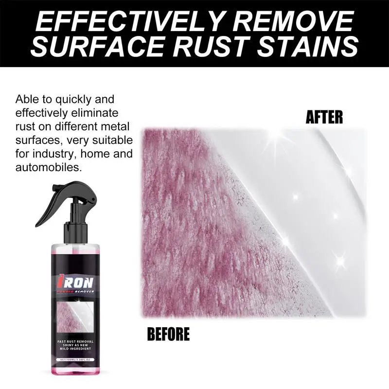 Car Rust Remover Spray Gentle And Safe Wheel Cleaner Multi-Purpose Car Cleaner Spray Convenient Shine Protects Metal Surfaces