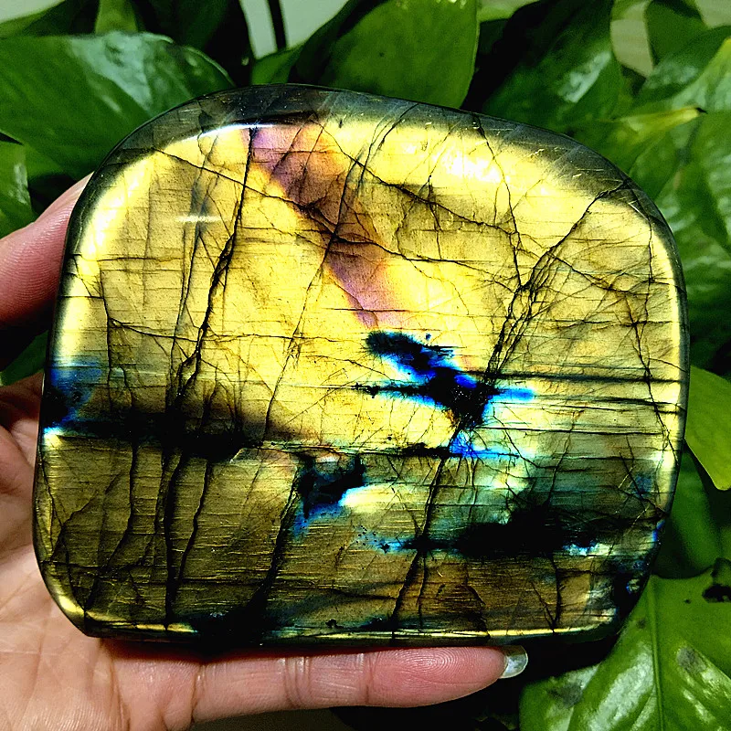 Natural Stone golds Yellow Light Labradorite Crystal Freeform Energy Spiritua Meditation Chakras Reiki Healing Home Room Decor