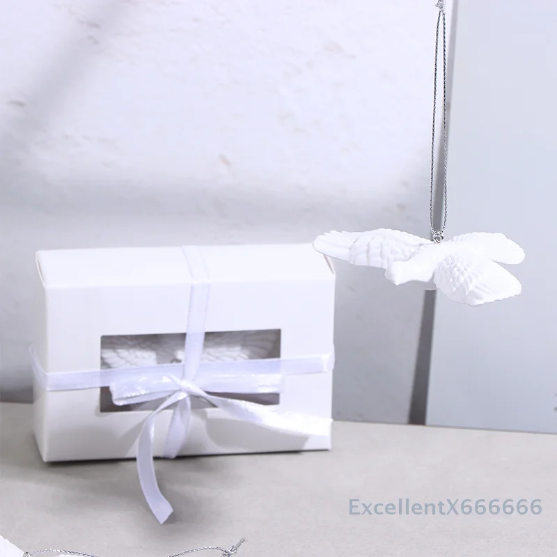 

White Small Wings, Creative Cute Pastoral Style, Versatile DIY Pendant, 2Pcs Small White Dove Christmas Tree Decoration
