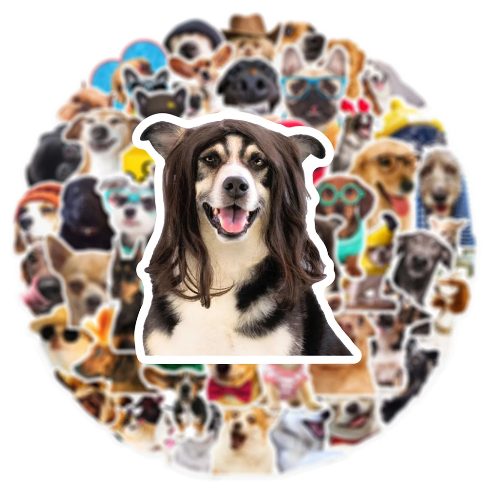 10/30/50pcs Funny Cartoon Dog Stickers Cute Puppy Decals DIY Skateboard Motorcycle Notebook Phone Bike Kids Sticker Toys Gifts