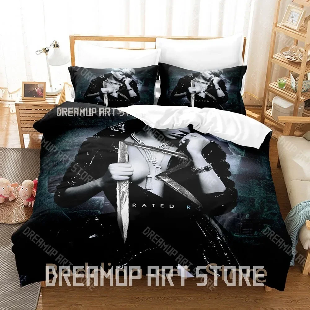 2026 3D Print Singer R-Rihanna Bedding Set Single Twin Full Queen King Size Bed Set Adult Bedroom Duvetcover Sets Anime Bed Shee