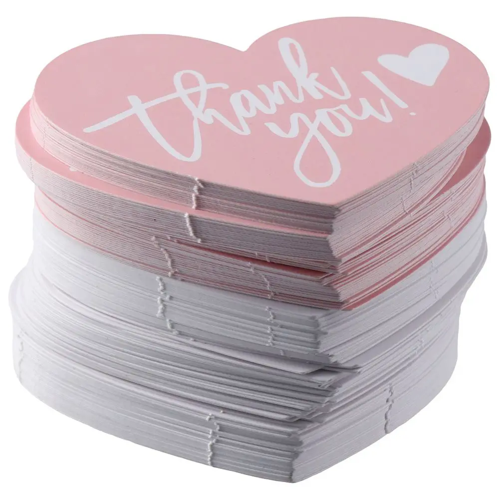 Craft Online Retail-Paketeinsätze, wunderschöne Wertschätzungskarte, vielen Dank für Ihre Bestellung, herzförmige Etiketten hinaus