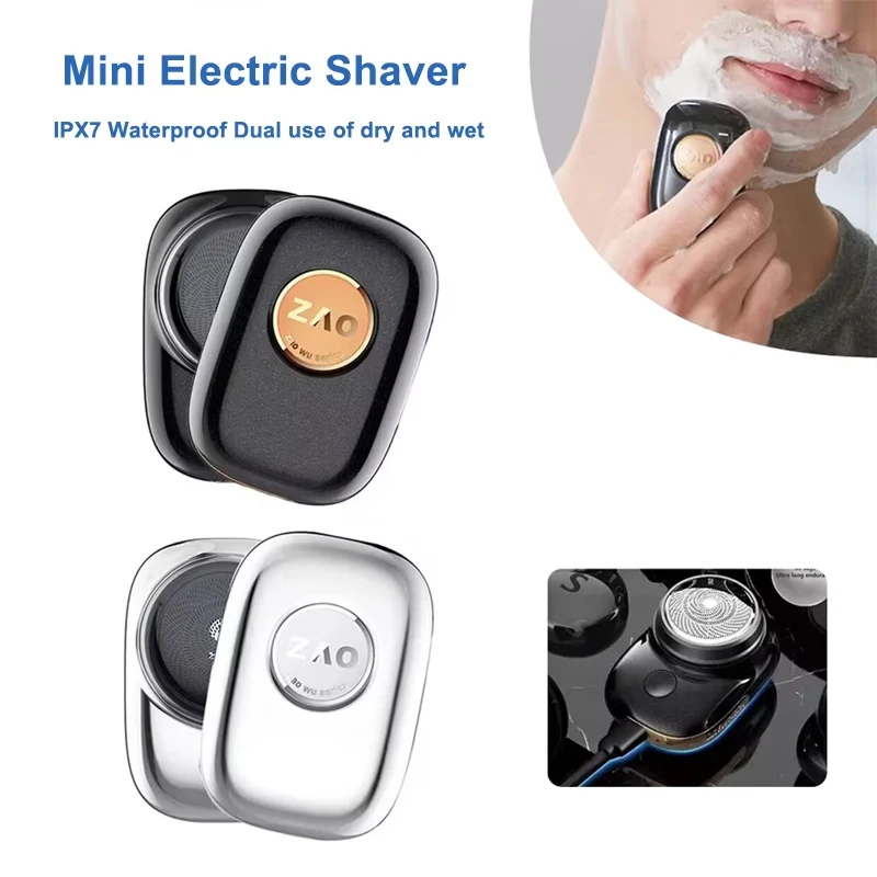 

Портативная электробритва, мини-перезаряжаемая бритва для бороды, IPX7, водонепроницаемый, для влажной и сухой уборки, безболезненный эпилятор двойного назначения, подарки высокого качества