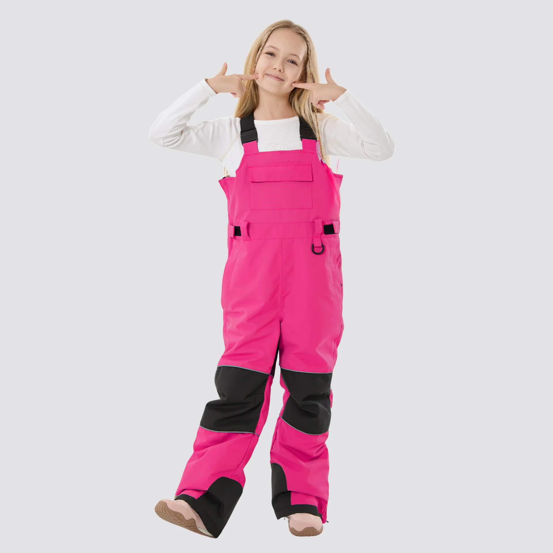 

Winter Waterproof Boy Snow Bib Pants Outdoor Sport Mountain Girls Skiing Trousers Windproof Children Suspender Jumpsuits Clothes