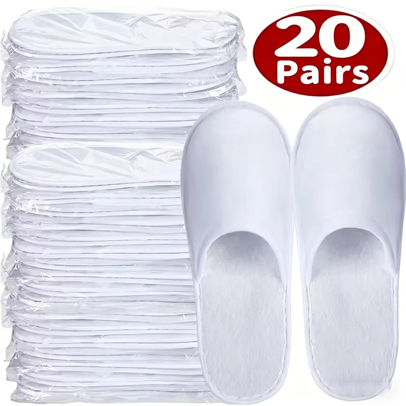 2-20pairs Men Women Disposable Hotel Guest Slippers Cotton Slides Home Travel SPA Slipper Hospitality Cheap Indoor Slip-on