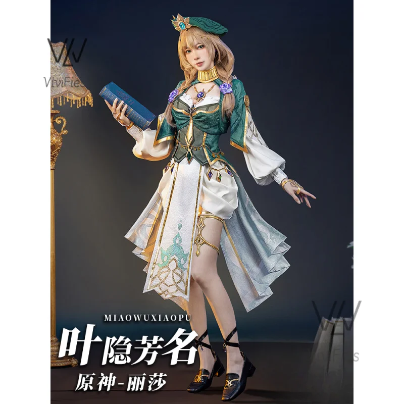 

Genshin Impact Lisa Minci cosplay costume Cos Game Anime Party Uniform Hallowen Play Role clothes Clothing