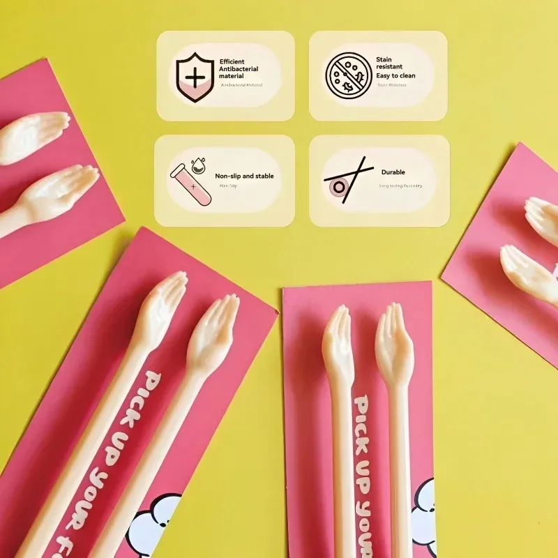 A pair Creative Palm Chopsticks Plastic small hands cat claws chopsticks Kitchen supplies Reusable chopsticks