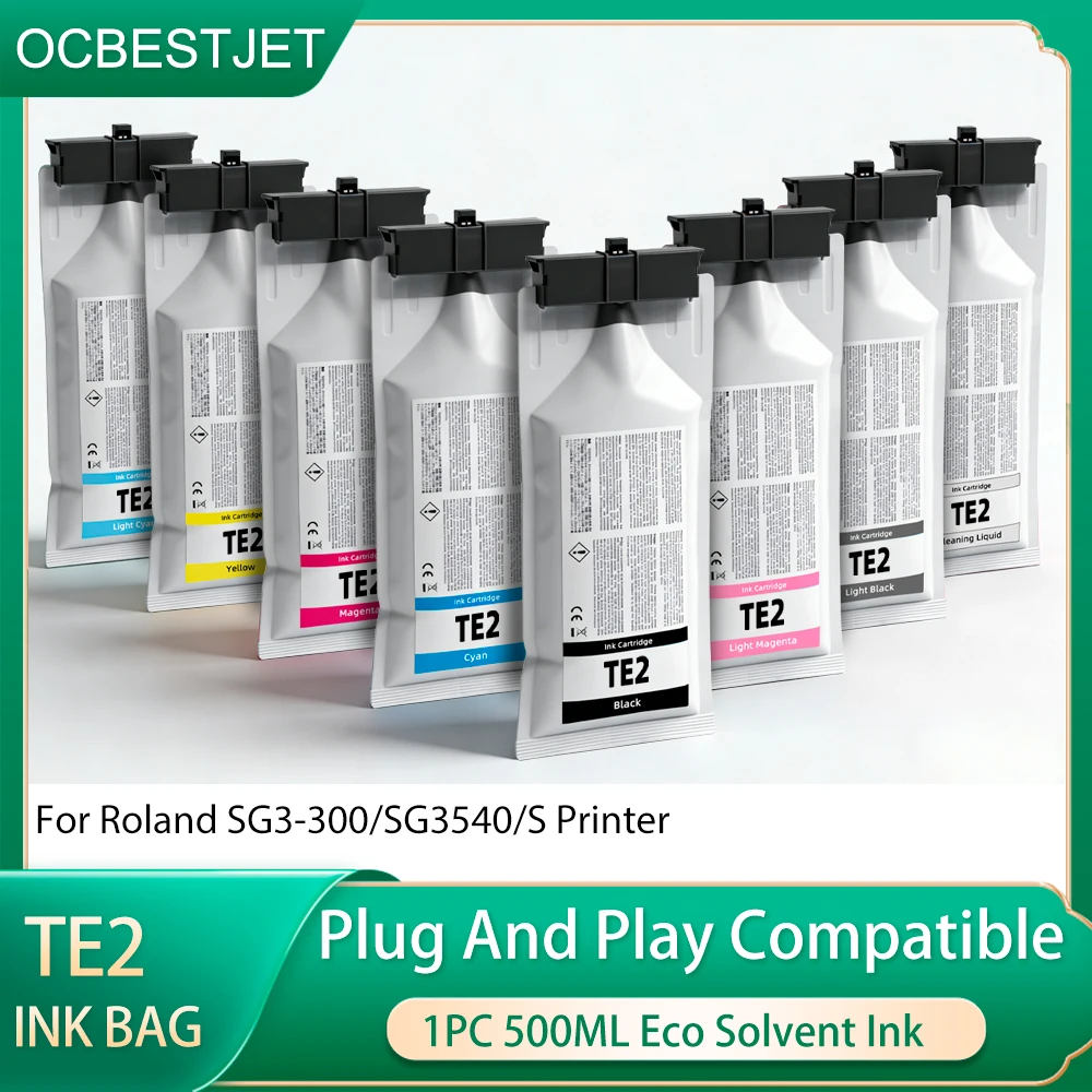 

TE2 Ink Cartridges 500ml TE2-5 For Roland TrueVIS SG3-300 SG3-540/S SG3 300 540 Printer Eco Solvent Ink Compatible Plug and Play