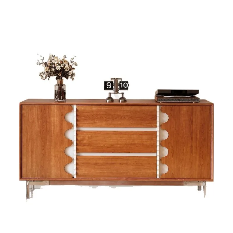 

Medieval all-solid wood chest cabinet Nordic style bedroom storage side cabinet six chest cabinet teak veneer cabinet