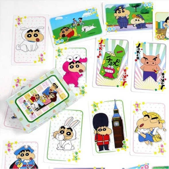 54 ピース/セット新アニメクレヨンしんちゃんかわいいアクションフィギュア模型玩具トランプ高精細画像ポーカーコレクションギフト