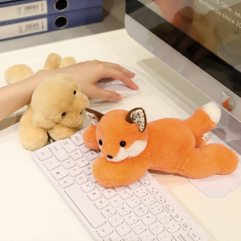 TreasuringU Animals Plush Toys Computer Mouse Companion Pad Plush Toy Mini Fox Dog Stuffed Doll Birthday Gifts