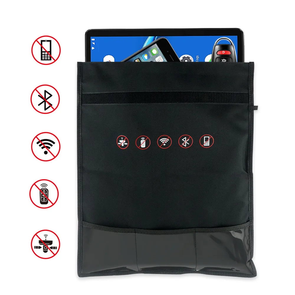 RFID Signal Blocking Bag Mobile Phone Anti-radiation Signal Shielding Bag Faraday Cage Pouch for Wallet Case ID Card Car Key