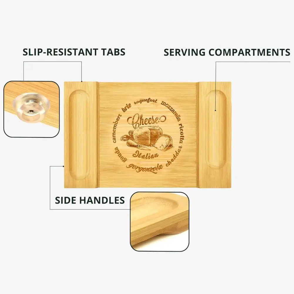 Sturdy Cheese Board Wooden Chopping Board Bamboo Chopping Board with Grooves Personalized Charcuterie Cheese Food for Kitchen