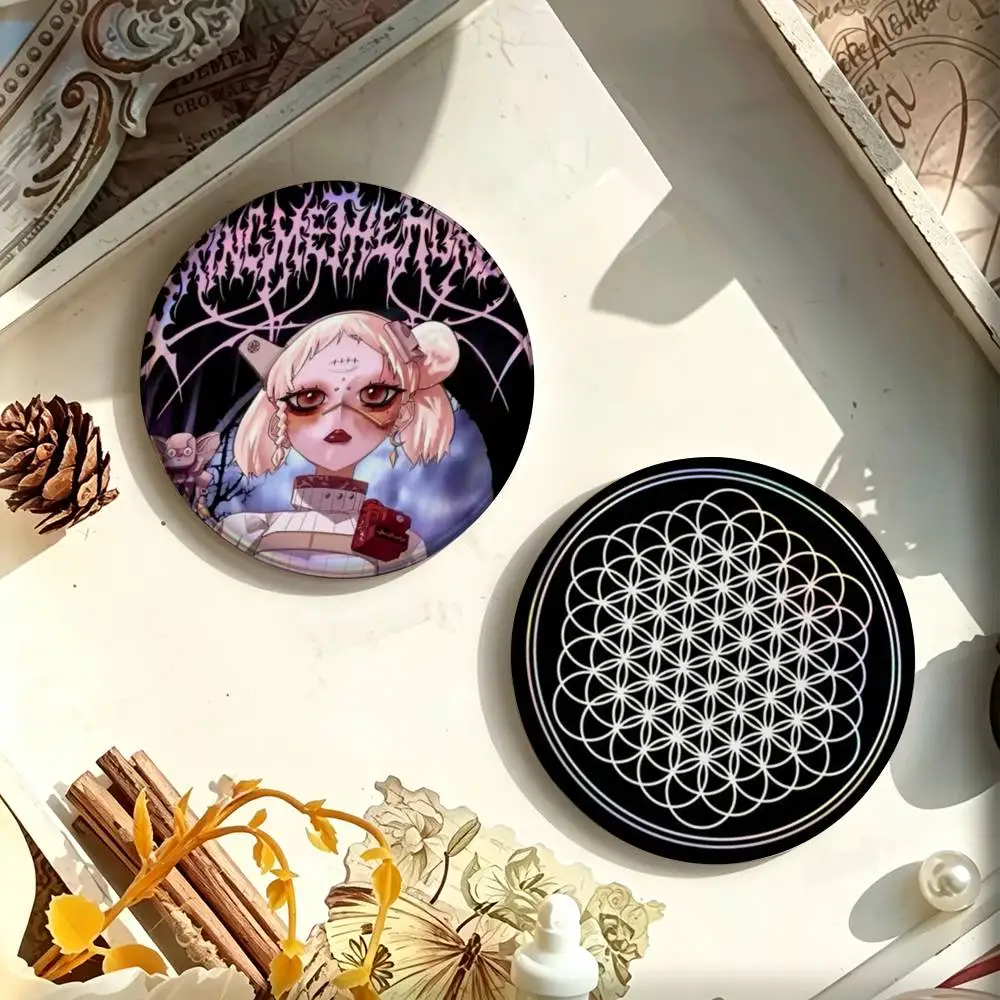 B-Bring Me The Horizon BMTH Enamel Pin Tinplate Round Brooch Cosplay Nijigen Otaku Culture Badge 25mm 32mm 44mm 58mm