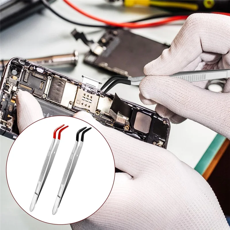 

AB33-2 шт. Пинцет Пинцет для рукоделия Пинцет с изогнутыми резиновыми кончиками Пинцет без слепок с изогнутыми кончиками для поделок