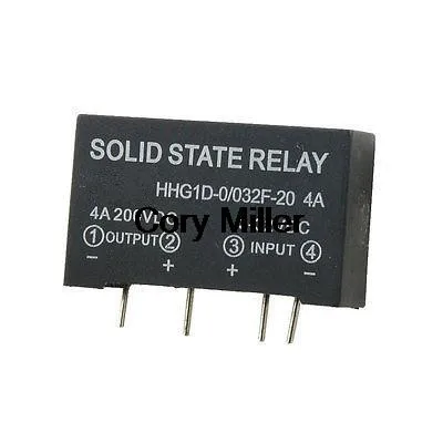 PCB 4 Pin SSR Solid State Relay in 3-32V DC Out 200V DC 4A HHG1D-0/032F-20