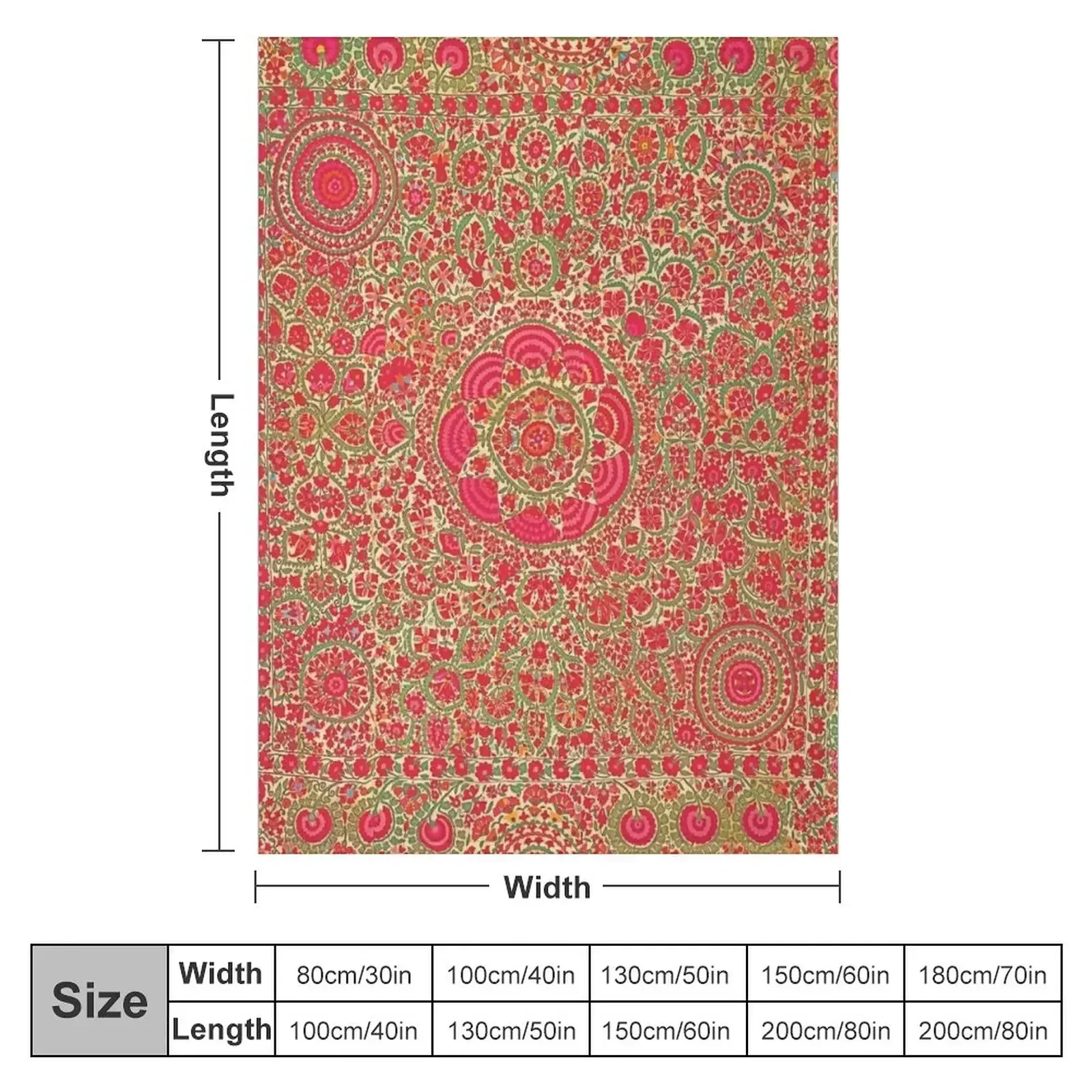 Vintage Bohemian Suzani 8 Throw Blanket for babies warm for winter Blankets