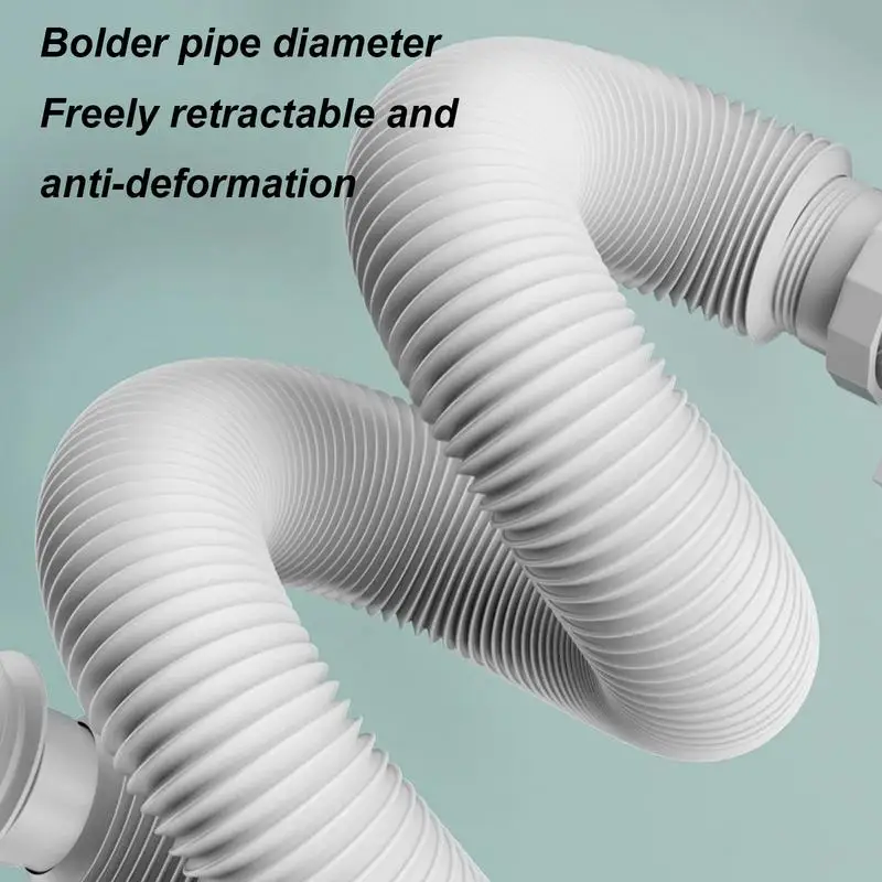 Flexible Sink Drain Pipe Expandable Anti-Odor Drain Outlet Hose Seamless Connection Adjustable Wash Basin Sink Drain Hose