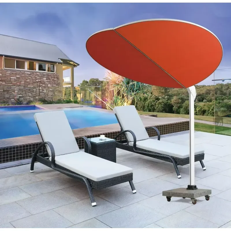 Luxury 2.2M Hydraulic System Parasol Umbrella for Commercial Beach Hotel Cafe Foldable Outdoor Furniture for Courtyard Use