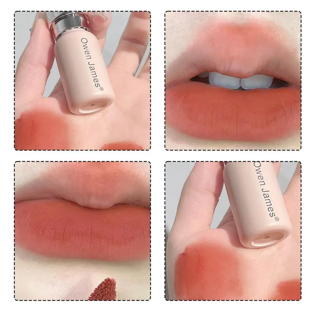 Rossetto antiaderente in velluto opaco con smalto per labbra a 6 colori per Owen James fango per labbra impermeabile Non sbiadito James Lip smaltato