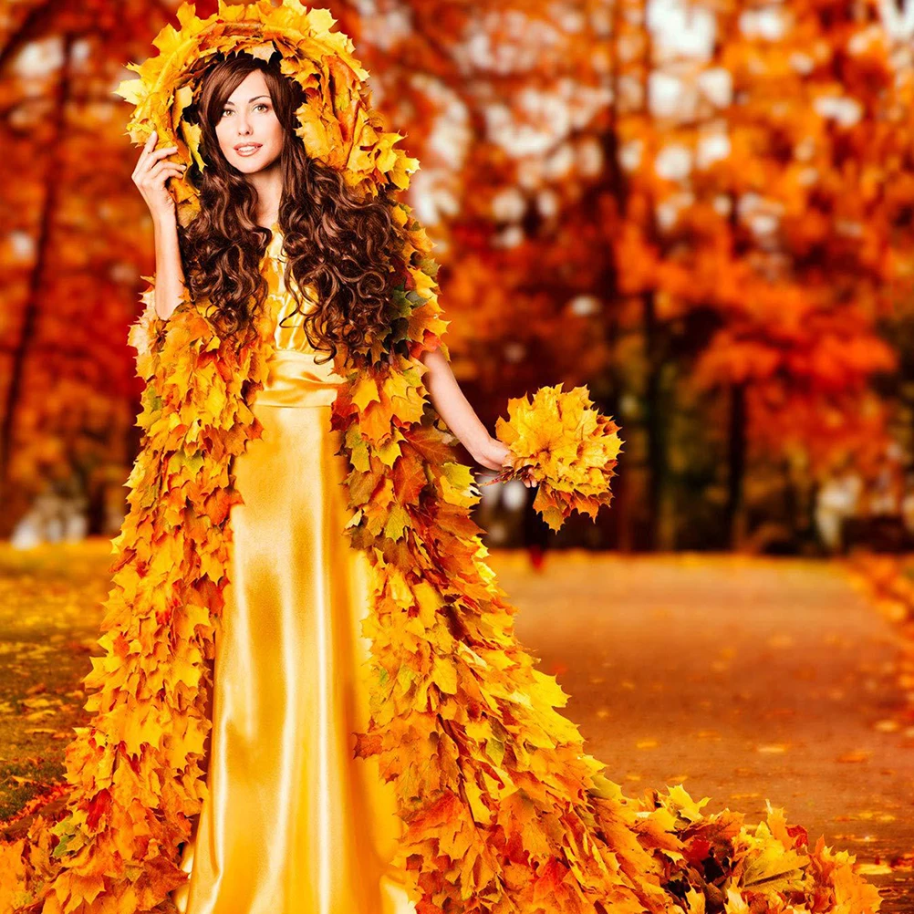 

200 Pcs Artificial Maple Leaves Fall Thanksgiving Wedding Table Home Party Autumn Seasonal Supplies