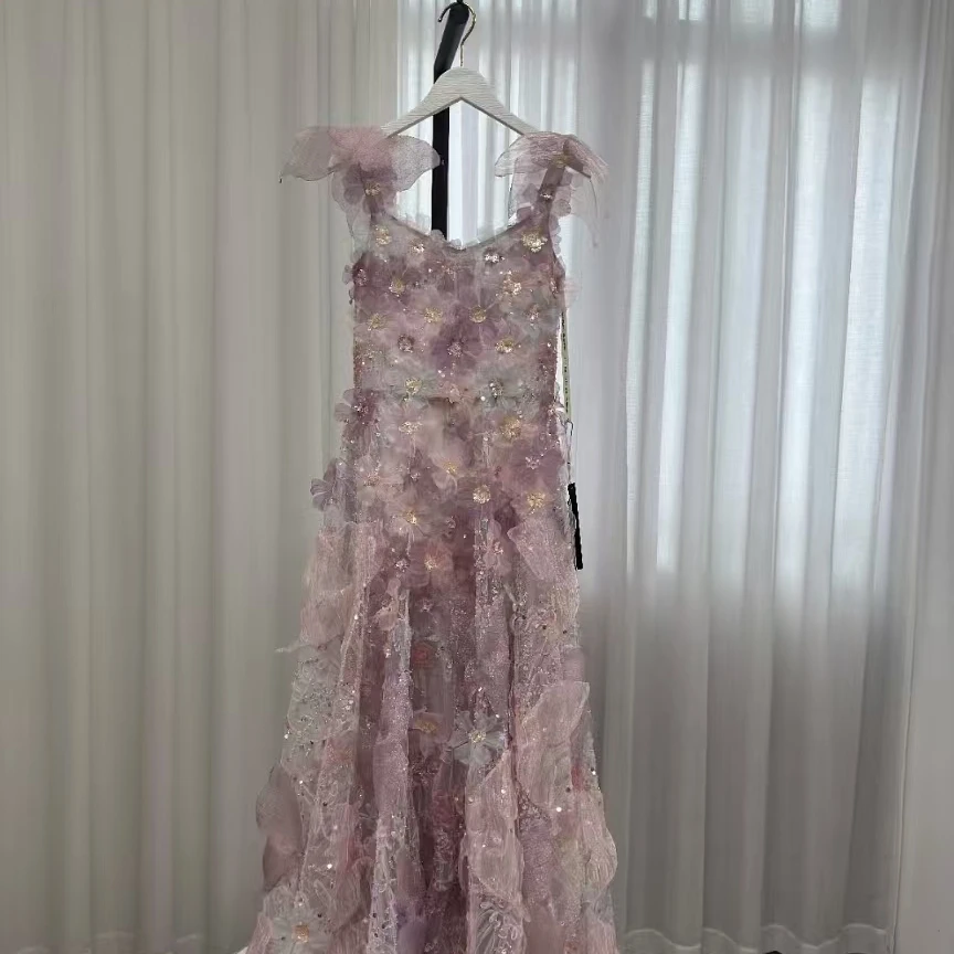 تخصيص 100% صور حقيقية البيانو فتاة زهرة الدانتيل فستان طويل 1st عيد ميلاد ثوب حفلة مهرجان #2