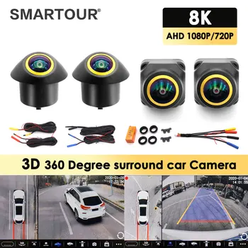 HD 360 Graden Auto Camera 1080 P 8 K 3D AHD Surround View Rechts + Links + Voor + Achteruitrijcamera Reverse Camera Voor Android Navigatie Reverse