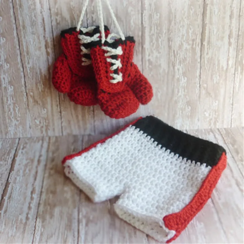 Newborn Photography Clothing Photography Clothing Baby Photo Handmade Wool Knitting Clothing Baby Boxing Modeling Clothes Access