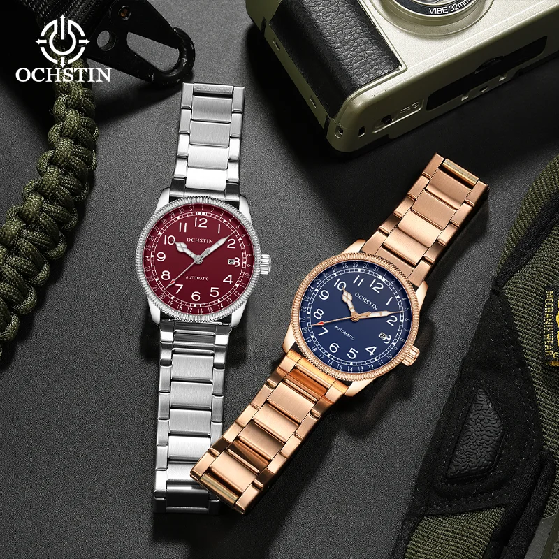 OCHSTIN Man Automatic Mechanical Movement Watches Men's Stainless Steel Bracelet Wrist Hot Sale Waterproof Luxury Watch For Male