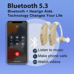 Bluetooth Hearing Aid Amplifiers, USB Charge, Audifonos Sound Devices, Volume Control, Adjustable Tone Loss Ompensation