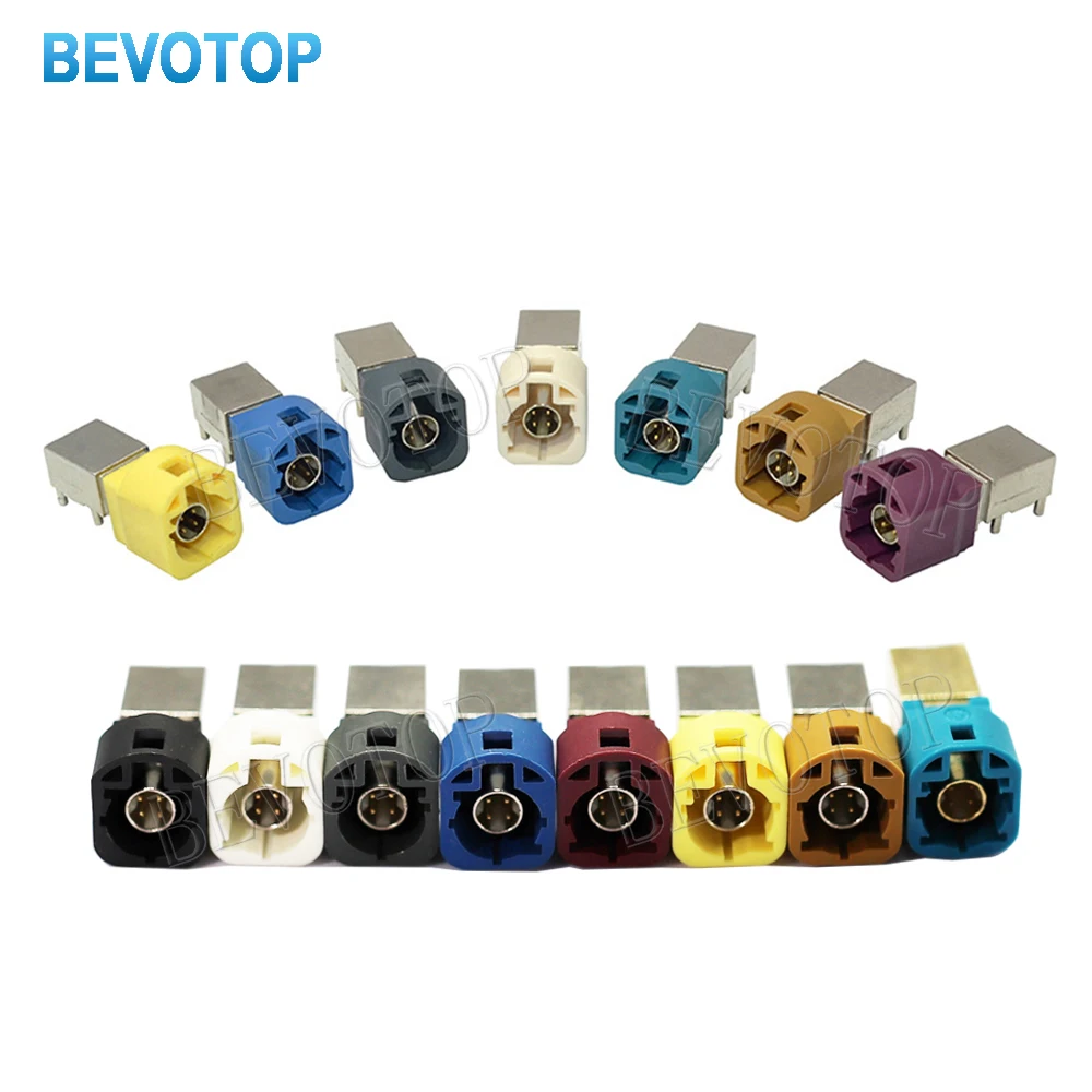 10Pcs/Lot HSD LVDS 4 Pin Male Connector 90 Degree PCB Mount for Car Camera Display Satellite Radio Adapter A/B/D/G/J/K/Z Code