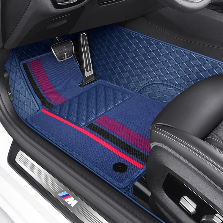 2022 New Design 3 Pcs Full Set 3D 5D Car Floor Mat Anti-Slip Red Color Single Layer Vehicle Car Mats for Honda bmw