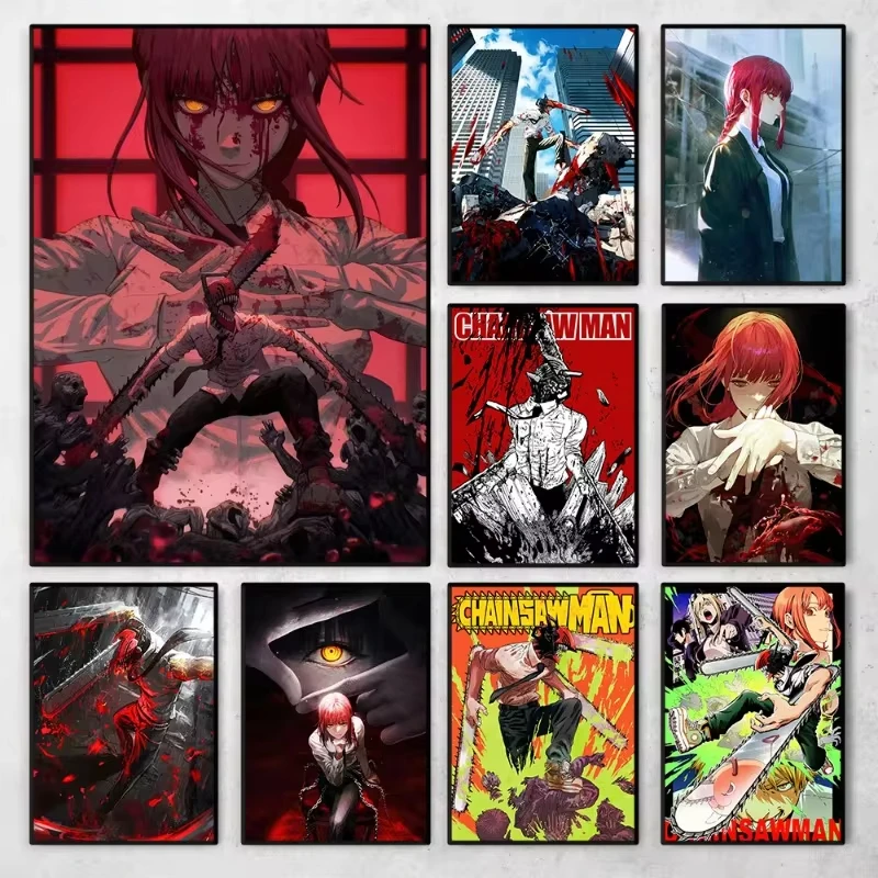 

Hot Japan Anime Chainsaw Man Posters cartoon Wall decor poster canvas painting Aesthetic Nursery Kids Room Home Room Decoration