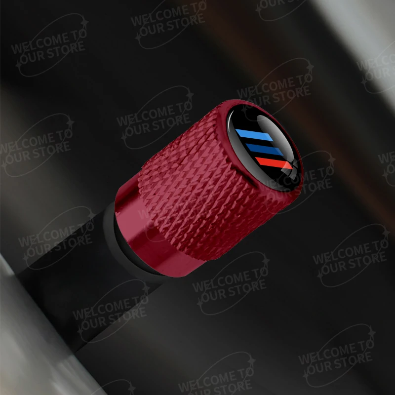 الألومنيوم ل ثلاثي اللون شريط شعار E46 E36 E92 F30 F20 F10 E90 E60 X5 X6 E38 M4 4 قطعة سيارة ديكور عجلة الاطارات صمام قبعات الجذعية غطاء