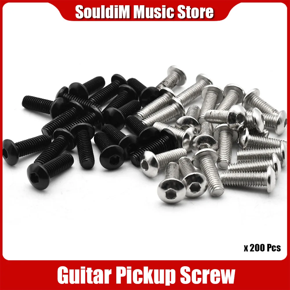 200pcs/lots Electric Guitar Humbucker Pickup Polepiece Pole Screws Guitar Pickup Magnet Screw Rods 5*14.7MM