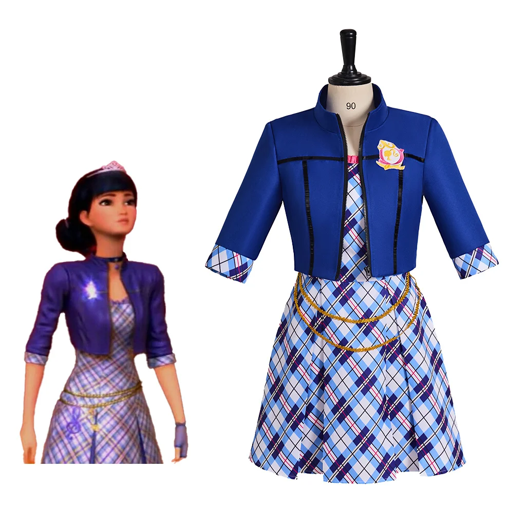 

Anime Movie Princess Isla Cosplay Costume Blue School JK Dress Set Women Princess Halloween Isla Disguise Suit Costumes