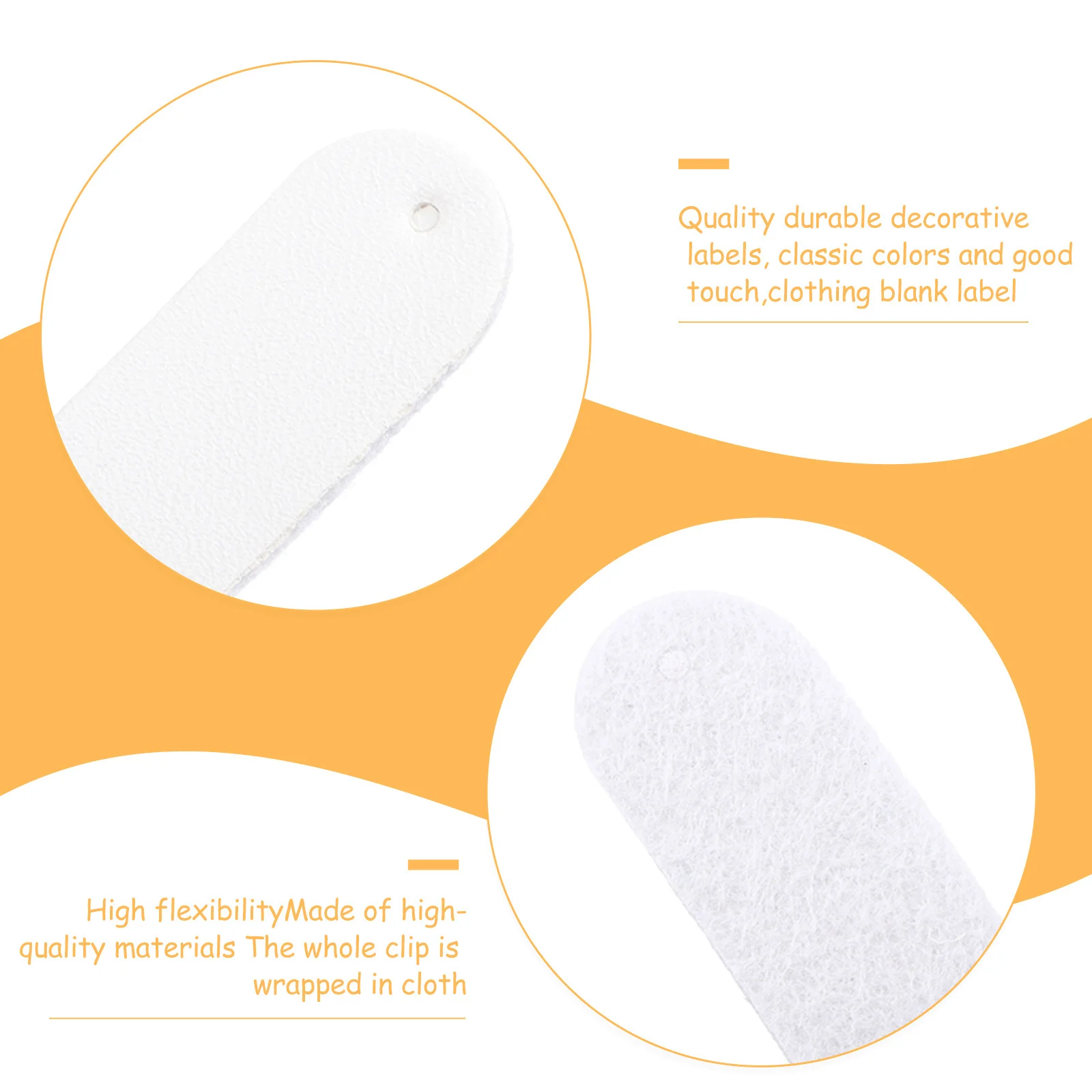 

100Pcs Blank PU Tags DIY Clothing Label Handmade Apparel Sewing Accessories Durable Clothes Embossed Hat Decoration