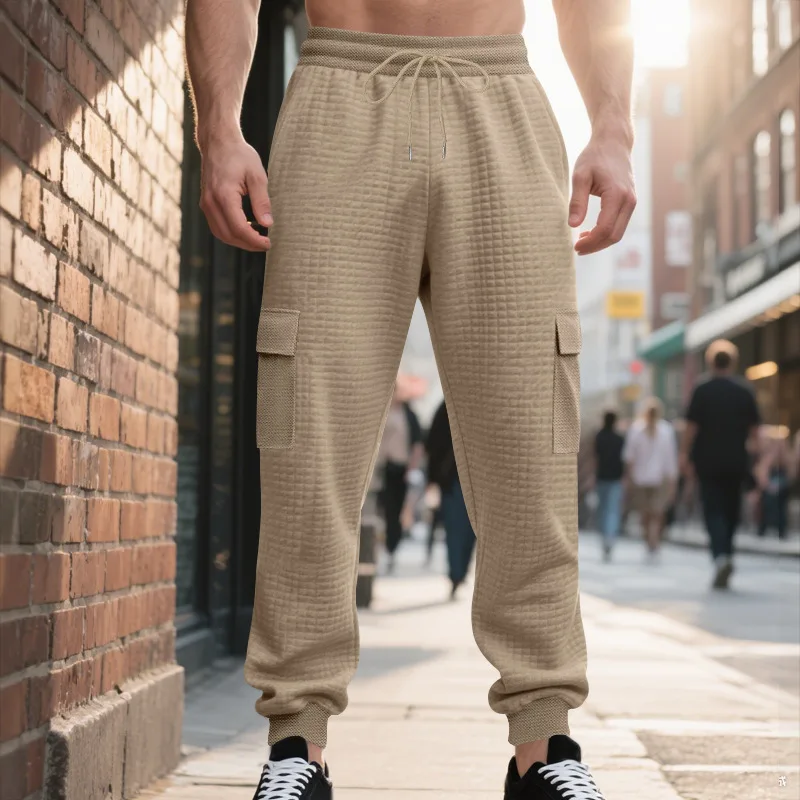 Men Casual Outdoor Workwear Pants Autumn Winter Loose Fit Commuter Sporty Tearable Long Trousers Comfortable Breathable Garment