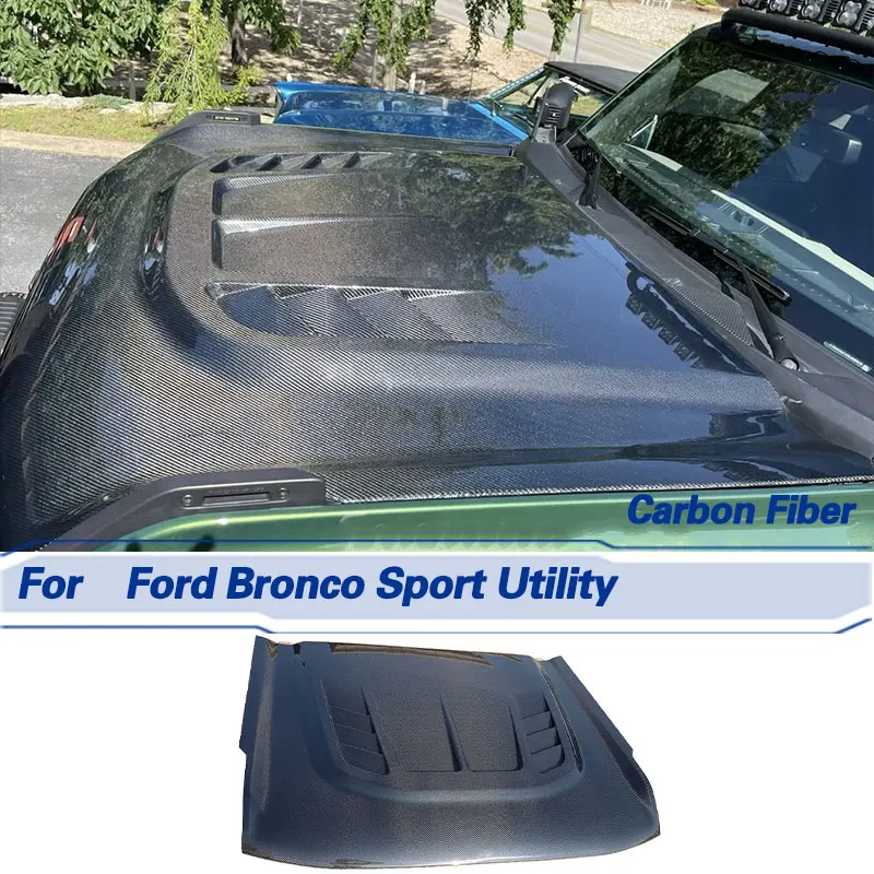 

Car Front Engine Hood Cover Carbon Fiber for Ford Bronco Sport Utility 2-Door 4-Door 2021-2023 Engine Hood Bonnet Body Kit