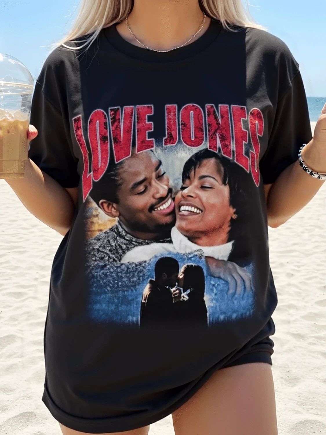 ريترو لوف جونز فيلم الهيب هوب الراب المسلسلات التلفزيونية الجرافيك تي شيرت الشارع نمط 90s سلسلة الأمريكية مروحة طباعة قميص للرجال والنساء