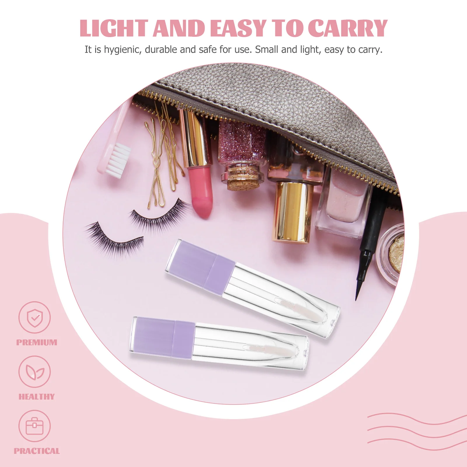 

6pcs Empty Gloss Tubes Round Plastic DIY Containers Refillable Gradient Color Lip Glaze Bottles Hygienic Durable Safe for Lip
