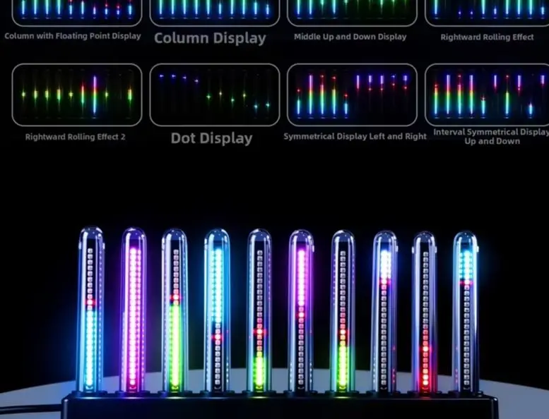 

Светодиодные RGB-лампы с голосовым управлением и музыкальной визуализацией для полного погружения в игру с использованием TypeC 5V Bar Dot Scroll Lights