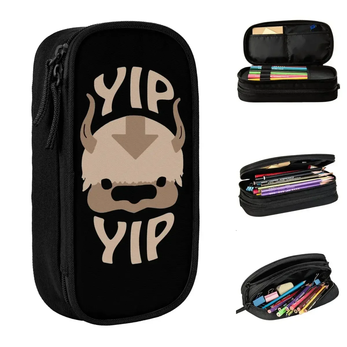 

The Last Airbender Anime Pencil Case Yip Yip Appa Pencilcases Pen Holder Capacity Bags School Supplies Stationery
