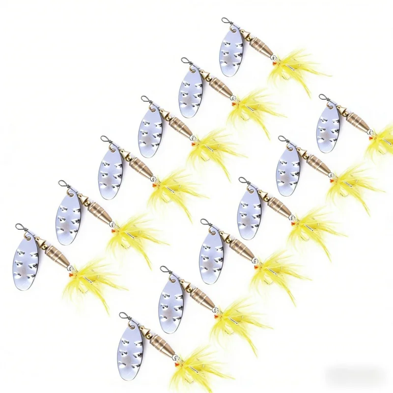 

10Lure fishing bait set4GLightweight8CMMetallic sequin feather hook bionic lure for freshwater and saltwater universal fishing g