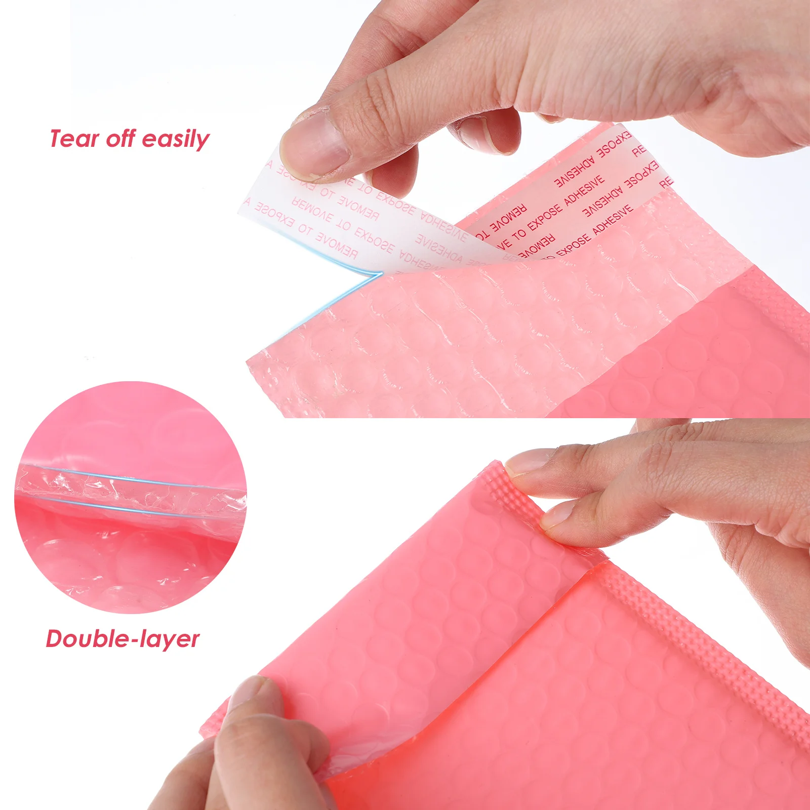 50 قطعة فقاعة البريدية للصدمات مقاوم للماء مبطن التعبئة المغلف 15x11 سنتيمتر الوردي فقاعة التعبئة المغلف حقيبة للهواتف المحمولة #2