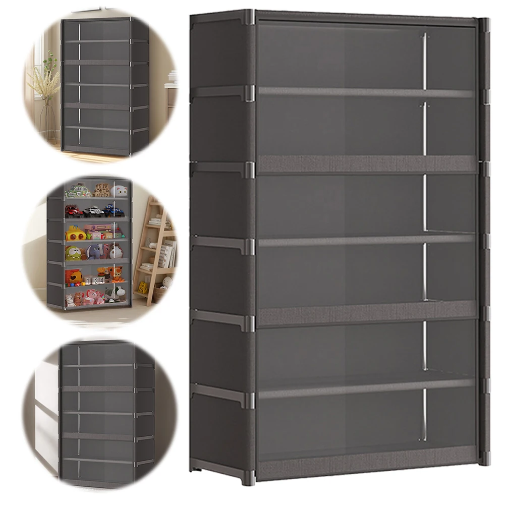 

7 Tiers Shoe Storage Cabinet with Flip Lid Large Capacity Closet Organizer for Shoes Bags and Books Living Room Storage Solution
