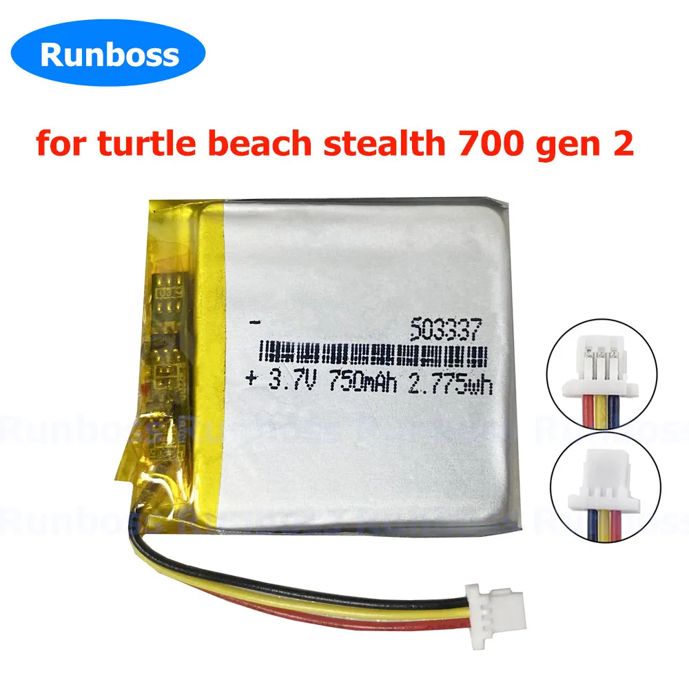 

New Li-Po Rechargeable Battery for Turtle Beach Stealth 700 gen 2 Headset Accumulator 3.7V 750mAh