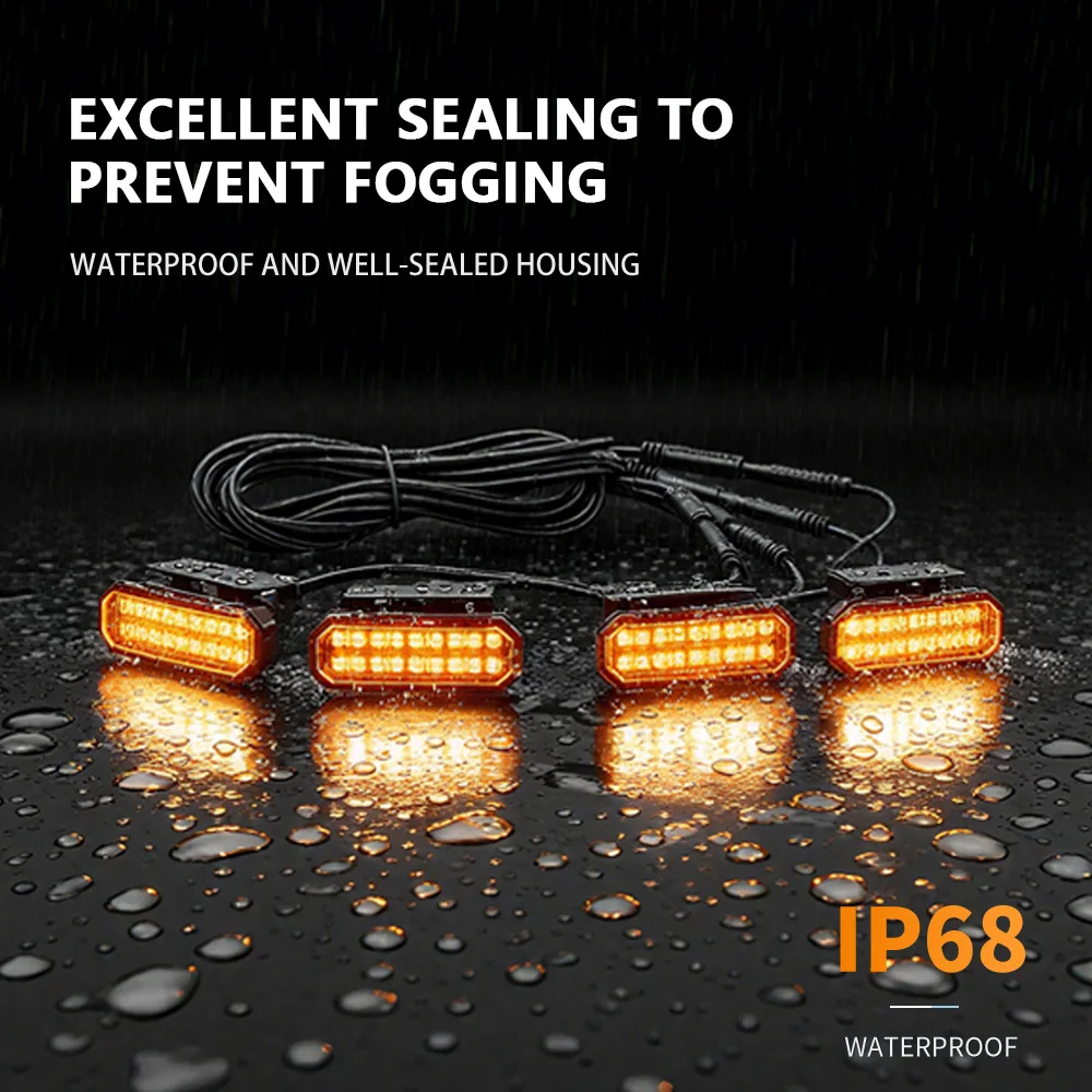 FOR Mitsubishi Triton Center Front Grille Small Amber Light Front Grille Lights Daytime Running Warning Light