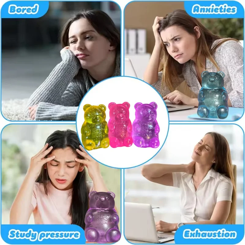 New 8cm NeeDoh Cute Gummy Bear Sensory Squeeze Toy with Jelly-like Filling Slow Rebound Stress Relief Toy To Alleviate Anxiety view 6