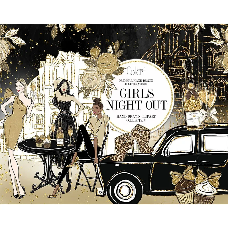 

Girls Night Backdrop Roaring 20s 1920s The Great Gatsby Theme birthday party photo background photography backdrop banner studio